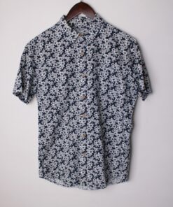 پیراهن هاوایی طوسی طرح دار مدل 61648