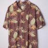 پیراهن هاوایی قهوه ای طرح برگ و گل مدل 61664