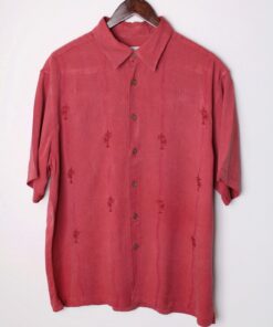 پیراهن هاوایی قرمز طرح کوچک مدل 61645