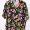پیراهن هاوایی طرح چند گل مشکی رنگی مدل 61679